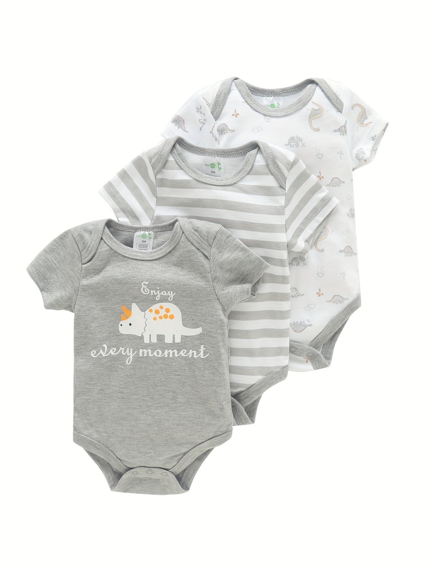 3PCS Infant Baby Cute Graphic One-piece Clothes For Boys And Girls, Newborn Pure Cotton Summer Romper newborn clothes