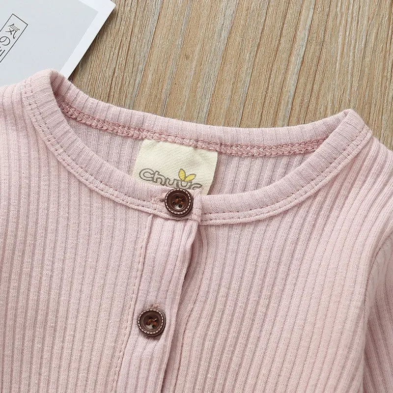 Summer Unisex Newborn Baby Clothes Solid Color Baby Rompers Cotton Long Sleeve Toddler Romper Infant Clothing 3-18 Months