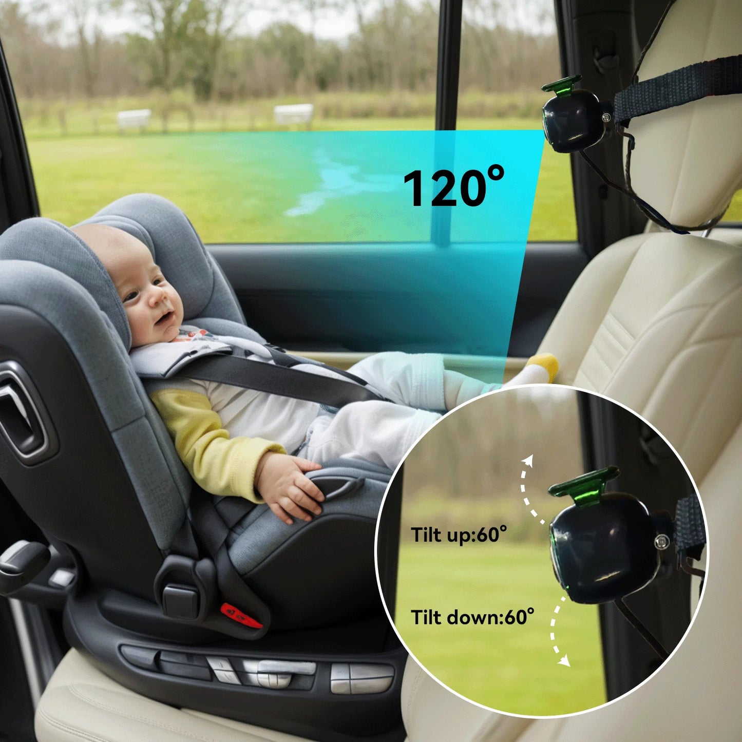 Baby Car Camera 1080P Video Recording and with IR Night Vision HD Night Vision, Support Front and Rear Car Camera