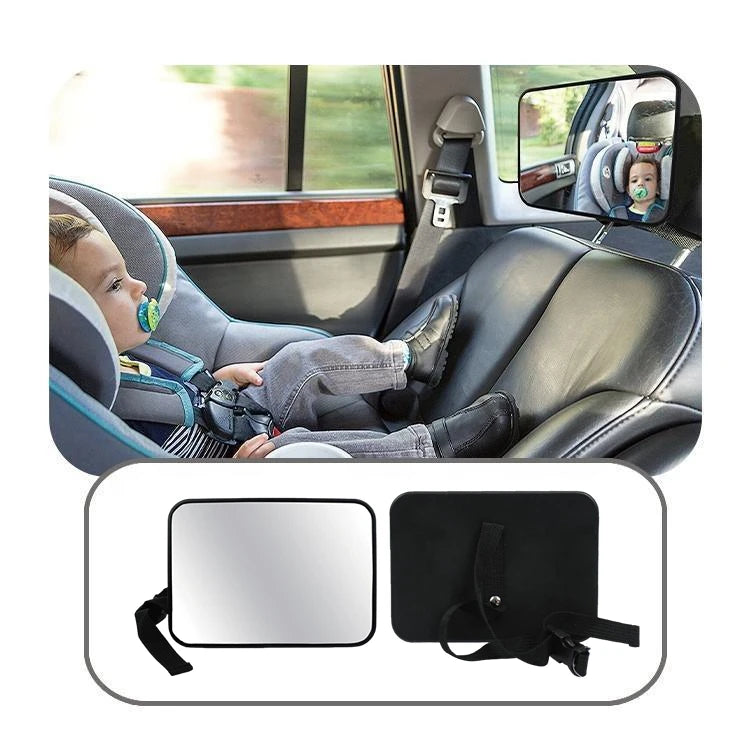 Baby Car Mirror Rear View Mirror Belt Rear Facing Mirrors Baby Car Monitor with Wide Clear View, Shatterproof, Easy Assembled