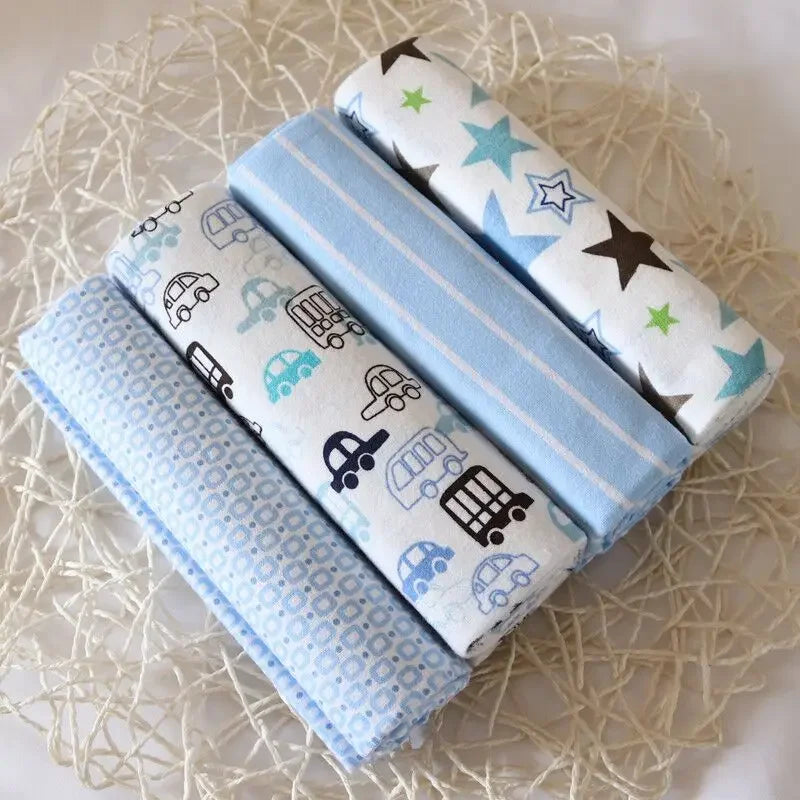 4pcs/pack Cotton Baby Bed Sheets Receiving Blanket Newborn Baby Bedsheet Supersoft Blankets For Babies Colorful Swaddle Wrap