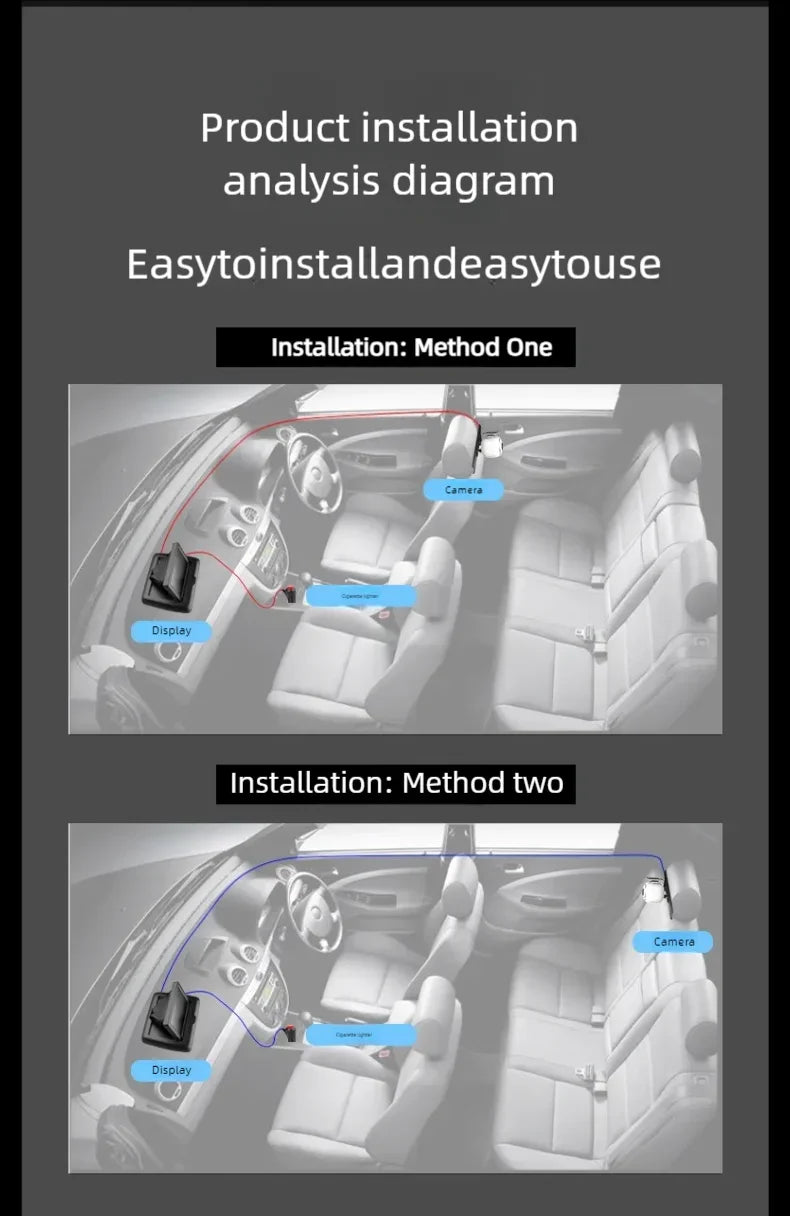 Baby Car Camera 1080P Video Recording and with IR Night Vision HD Night Vision, Support Front and Rear Car Camera