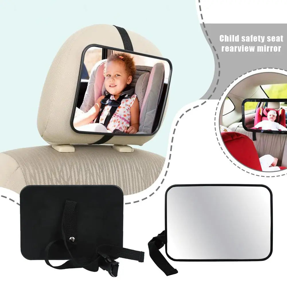 Baby Car Mirror Rear View Mirror Belt Rear Facing Mirrors Baby Car Monitor with Wide Clear View, Shatterproof, Easy Assembled