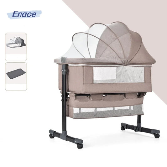 Custom Aluminum Multifunctional Folding Crib Bedside Bassinet Bedside Sleeper Portable Stroller