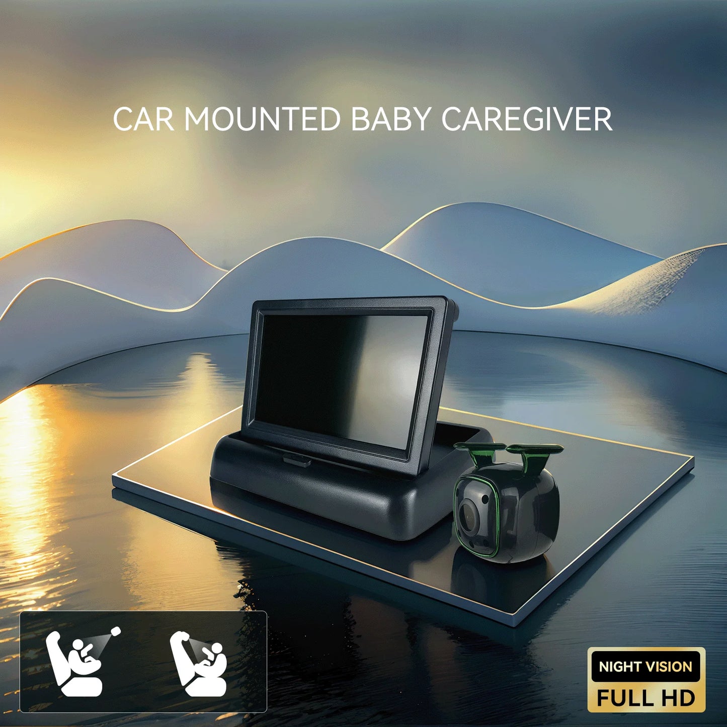 Baby Car Camera 1080P Video Recording and with IR Night Vision HD Night Vision, Support Front and Rear Car Camera