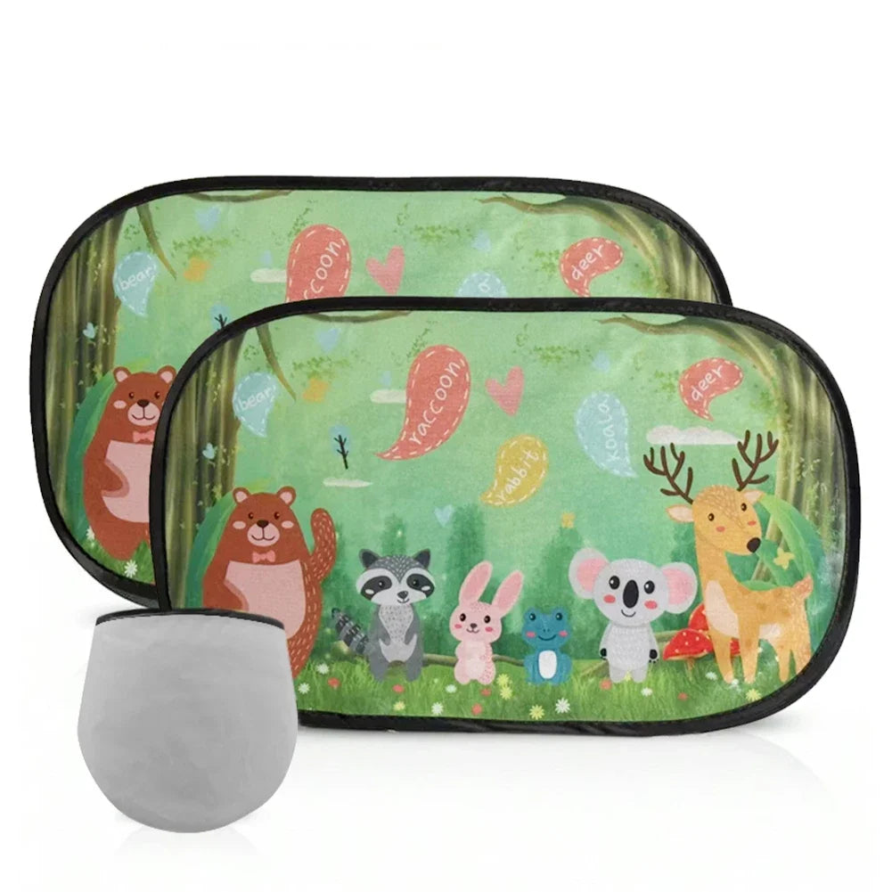 2PCS Car Sun Shade Side Window Windscreen Roof Window For Children Adults Adsorption SunShade Cover Universal car curtain