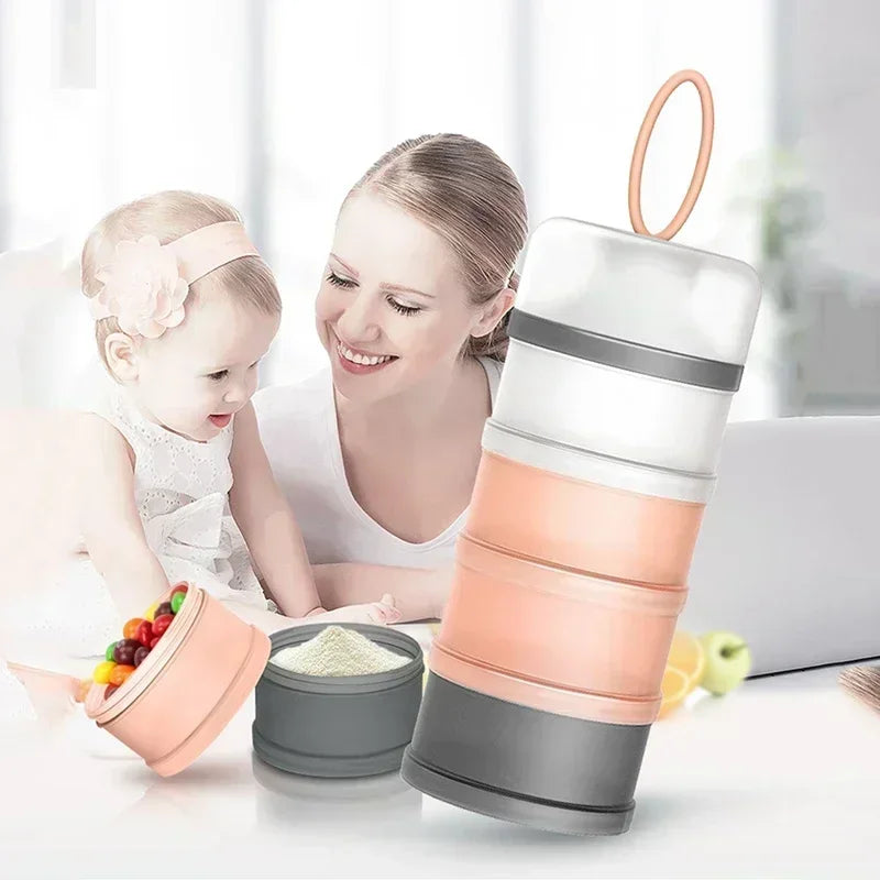 Portable Milk Powder Formula Dispenser with 4 Compartments Baby Food Storage Box Suitable for Travel  Baby Food  Milk Container