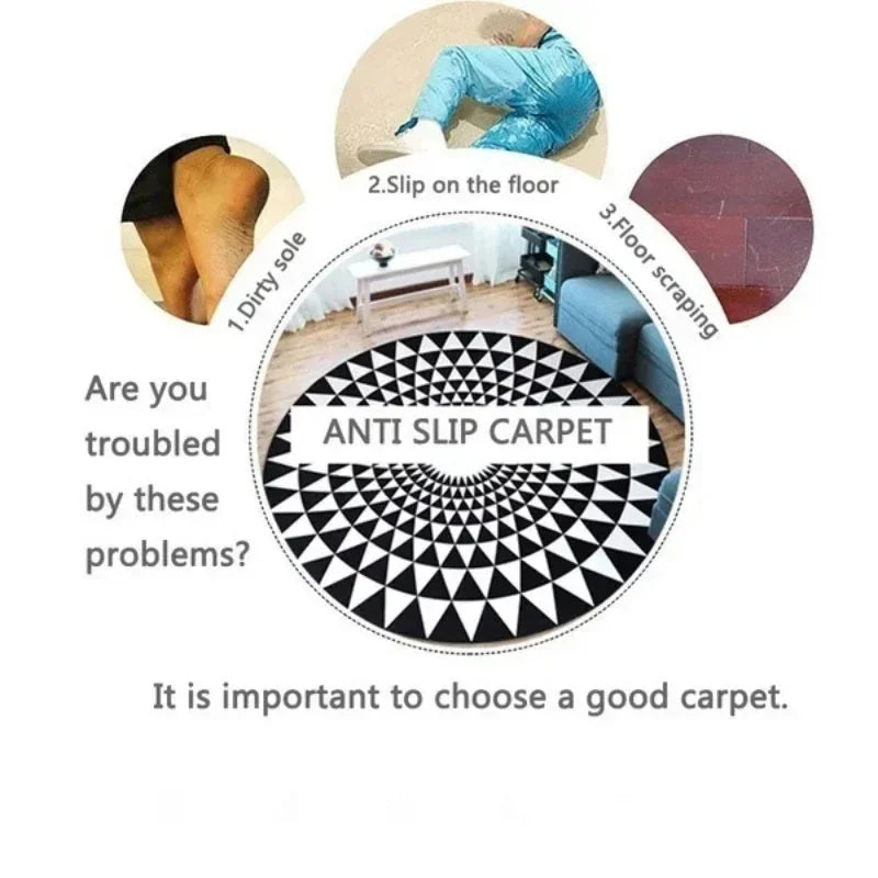 Jungle Safari Animal Round Rug Kids Play Mat for Nursery Bedroom Playroom Lion Giraffe Themed Non Slip Floor Carpet Decor