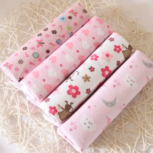 4pcs/pack Cotton Baby Bed Sheets Receiving Blanket Newborn Baby Bedsheet Supersoft Blankets For Babies Colorful Swaddle Wrap