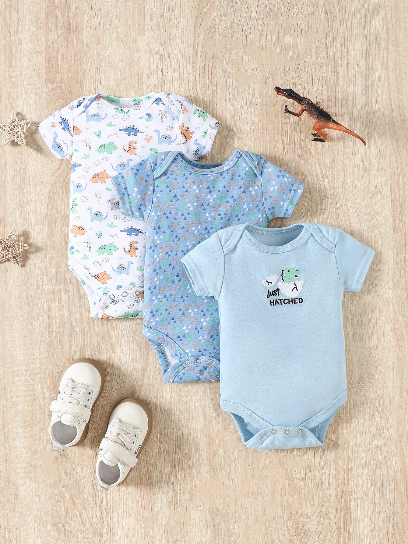 3PCS Infant Baby Cute Graphic One-piece Clothes For Boys And Girls, Newborn Pure Cotton Summer Romper newborn clothes