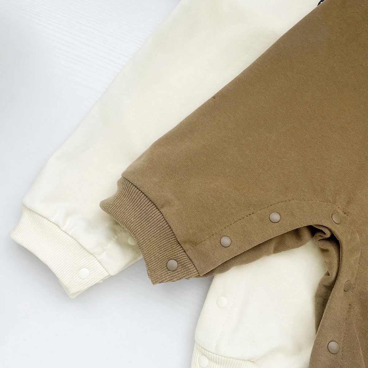 Autumn Baby Bodysuit Little Bear Pattern Dual Color Long Sleeve Warm Jumpsuit Baby Clothes Baby Boys Girls Romper 0-2 Years Old