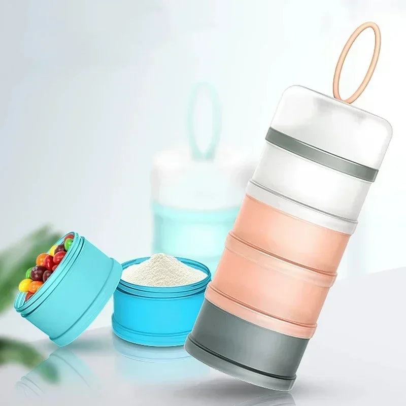 Portable Milk Powder Formula Dispenser with 4 Compartments Baby Food Storage Box Suitable for Travel  Baby Food  Milk Container