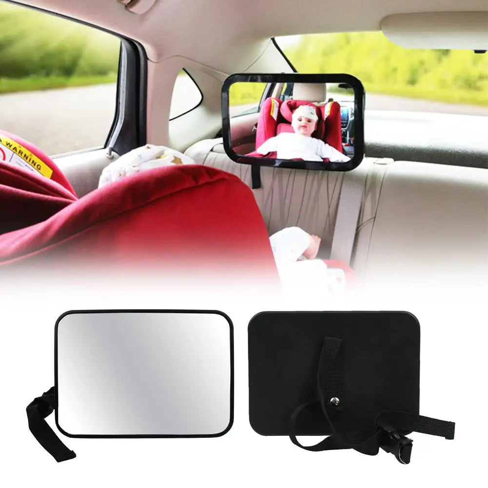 Baby Car Mirror Rear View Mirror Belt Rear Facing Mirrors Baby Car Monitor with Wide Clear View, Shatterproof, Easy Assembled