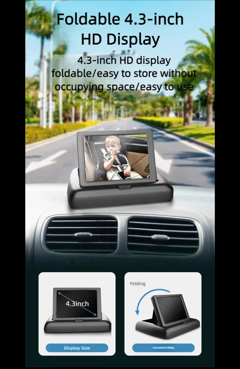 Baby Car Camera 1080P Video Recording and with IR Night Vision HD Night Vision, Support Front and Rear Car Camera