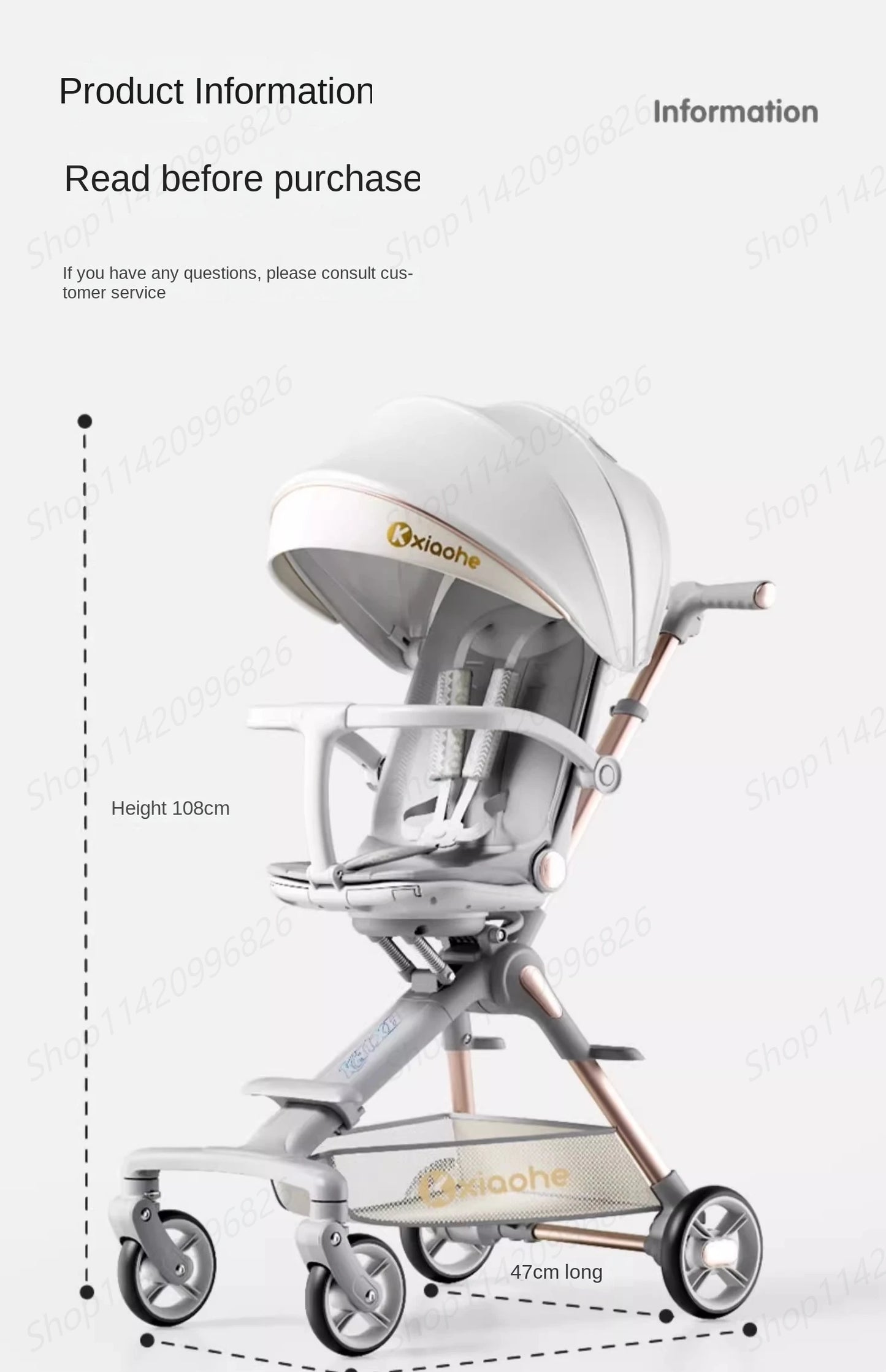 Baby Stroller Can Sit and Lie Down Foldable Lightweight Travel Two-way High Landscape Six Shock Absorption Comfortable Seat