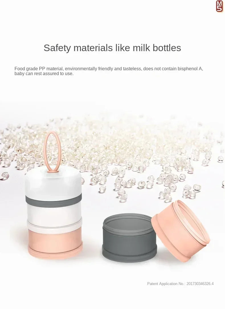Portable Milk Powder Formula Dispenser with 4 Compartments Baby Food Storage Box Suitable for Travel  Baby Food  Milk Container