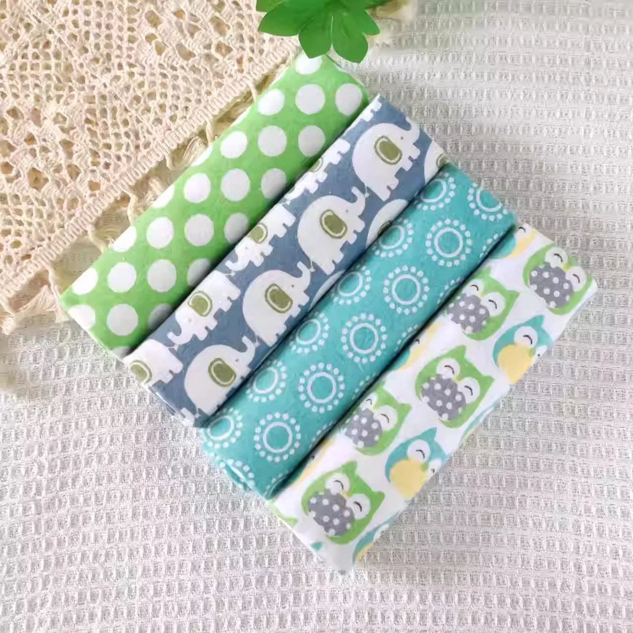 4pcs/pack Cotton Baby Bed Sheets Receiving Blanket Newborn Baby Bedsheet Supersoft Blankets For Babies Colorful Swaddle Wrap