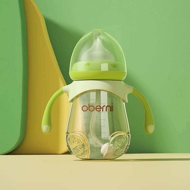 Oberni 150ml+180ml PPSU Imitated Breast Baby Milk Bottle set Anti bloating 0-6 Newborn Baby Bottle With Resistant to Falling