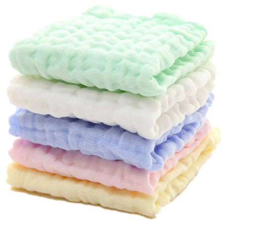 Pack 5. Baby Washcloths - Natural Cotton Baby Wipes - Soft Newborn Face Towel and Washcloth for Sensitive Skin, Registry as Shower, 5 Psc