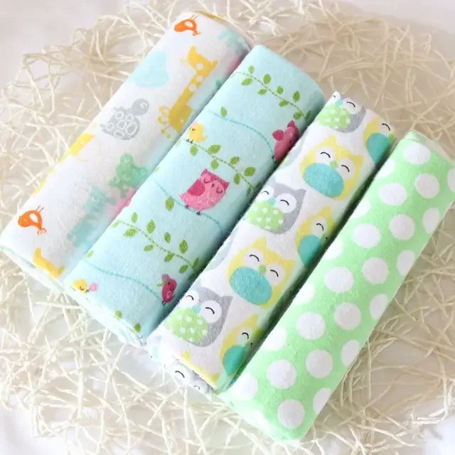 4pcs/pack Cotton Baby Bed Sheets Receiving Blanket Newborn Baby Bedsheet Supersoft Blankets For Babies Colorful Swaddle Wrap