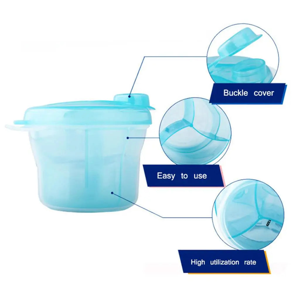 3 Grid Portable Milk Powder Formula Dispenser BPA Free Food Container Infant Bean Storage Box for Kid Care Toddler Travel Bottle