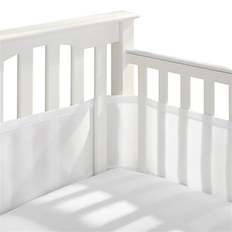Mesh Crib Soild Color Breathable Bed Crib Bumper Liner For Standard Baby Crib Full-Size Wieg Ademend Mesh Bed Bumper