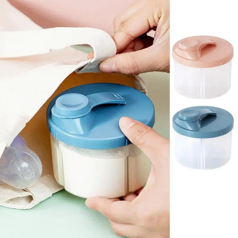 4 Compartments Portable Reusable Baby Food Storage Box Snacks Cups Milk Powder Formula Dispenser