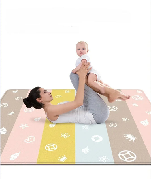Foldable Portable Baby Play Mat Multi-Functional Baby Crawling Mat with Double-Sided Pattern, Easy Carry Travel Outdoor Camping