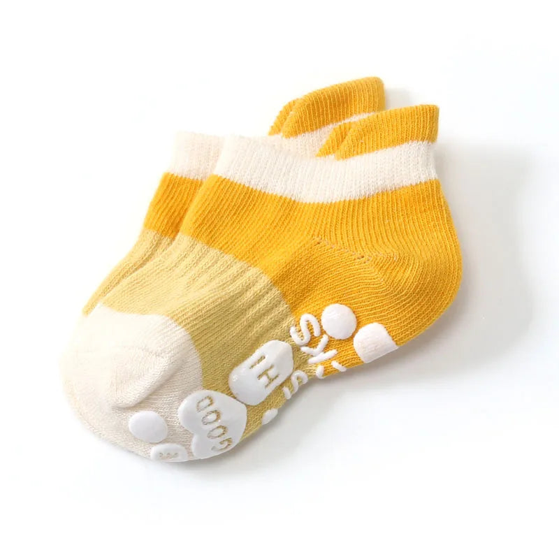 5 Pairs Kids Casual Cute Non-slip Socks Breathable Girls Boys Babys Cotton Socks