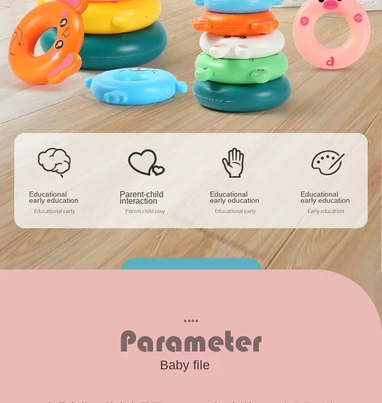 New Baby Toys 0-12 Montns Puzzle Pyramid Tower Cup Stacking Toys Montessori Educational Beach Kids Pool Bathtub Toy Kids Gift