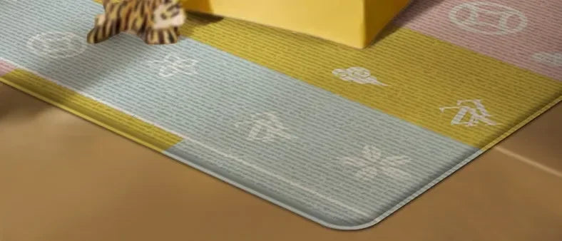 Foldable Portable Baby Play Mat Multi-Functional Baby Crawling Mat with Double-Sided Pattern, Easy Carry Travel Outdoor Camping