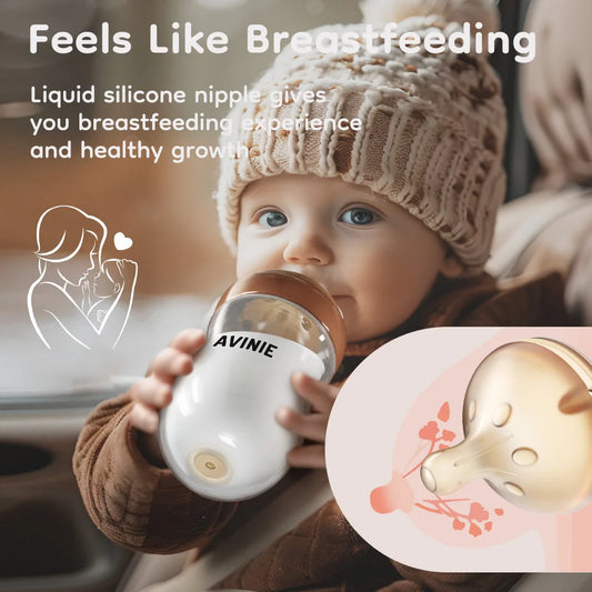 MAMIJOY  High boron silicon Glass milk bottle Wide caliber Newborn babies 0 to 6 months Glass milk bottle Anti-Colic BPA Free