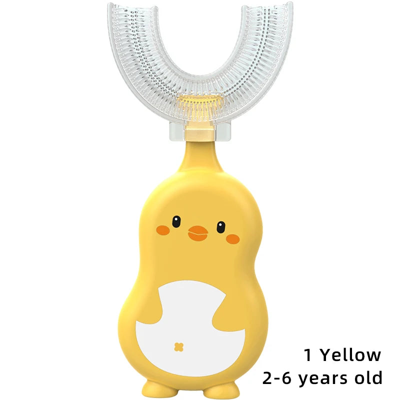 1/3 pcs U-shape Kids Toothbrush BPA Free 360-Degree Oral Cleaning Soft Silicone Brush Head for 2-6 years old baby