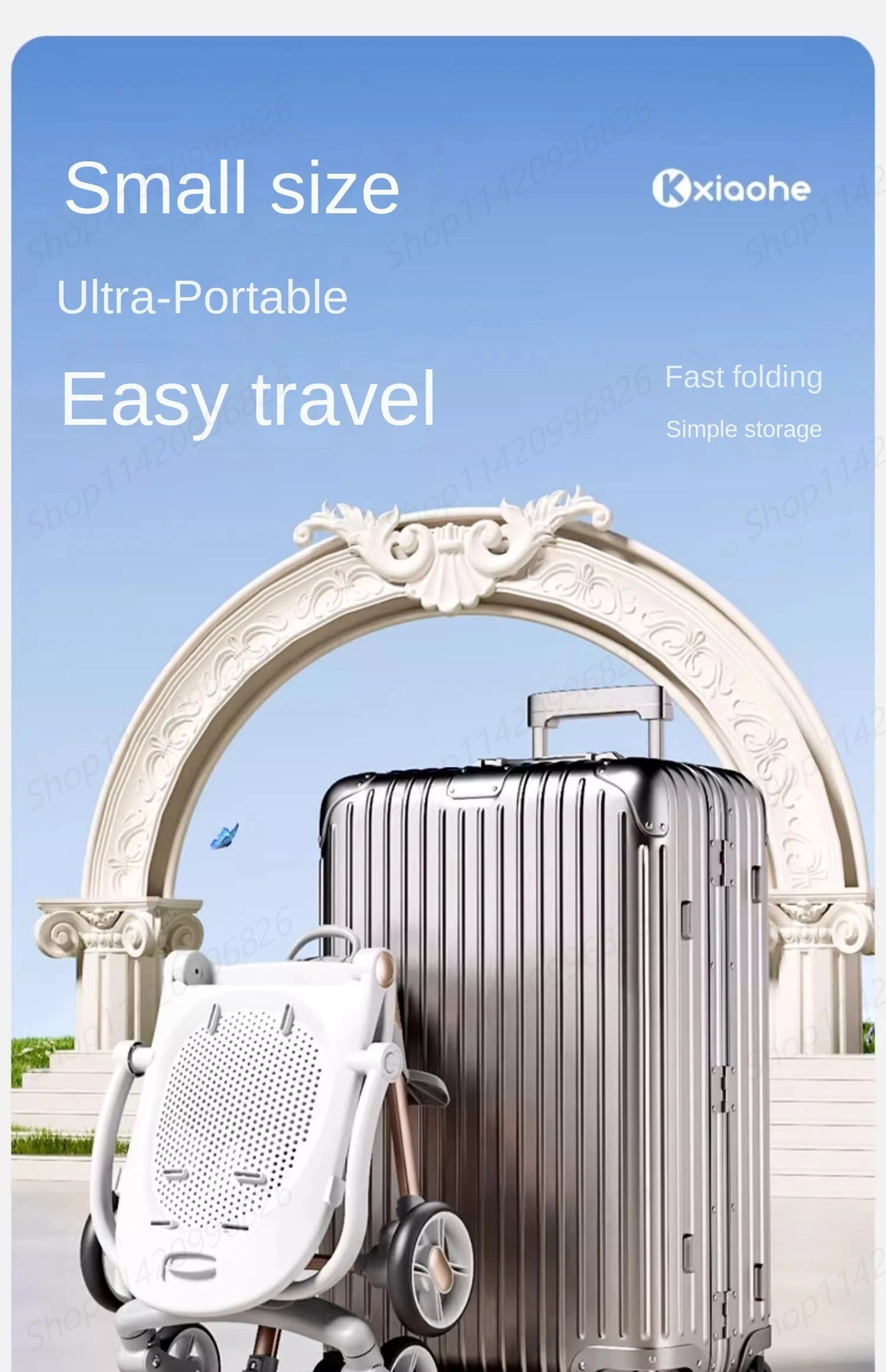 Baby Stroller Can Sit and Lie Down Foldable Lightweight Travel Two-way High Landscape Six Shock Absorption Comfortable Seat