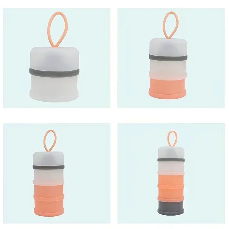 Portable Milk Powder Formula Dispenser with 4 Compartments Baby Food Storage Box Suitable for Travel  Baby Food  Milk Container