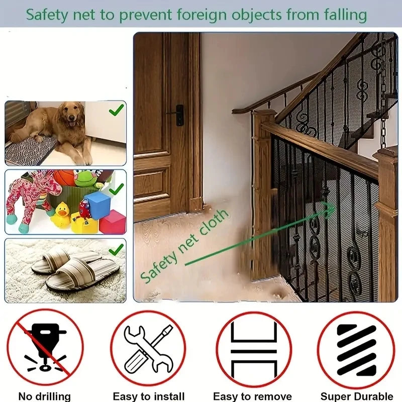 Child Safety Protective Net Multipurpose Durable Stair Balcony Banister Rail Guard Kids Stair Protection Safe Fine Mesh