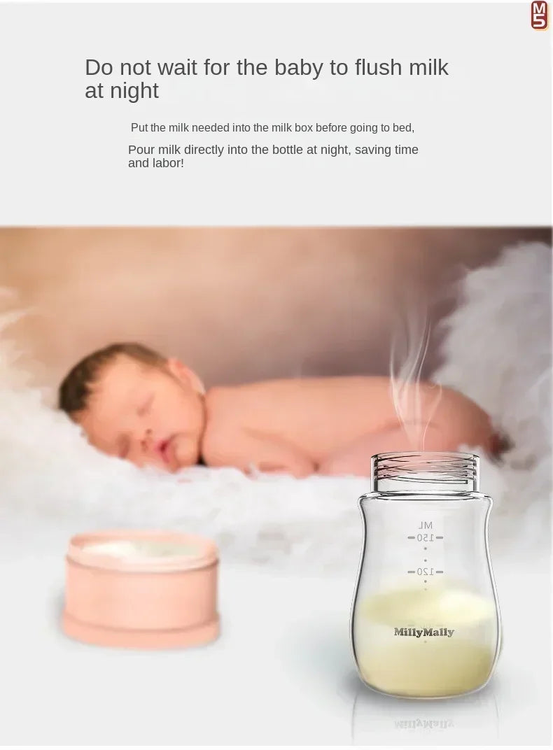 Portable Milk Powder Formula Dispenser with 4 Compartments Baby Food Storage Box Suitable for Travel  Baby Food  Milk Container