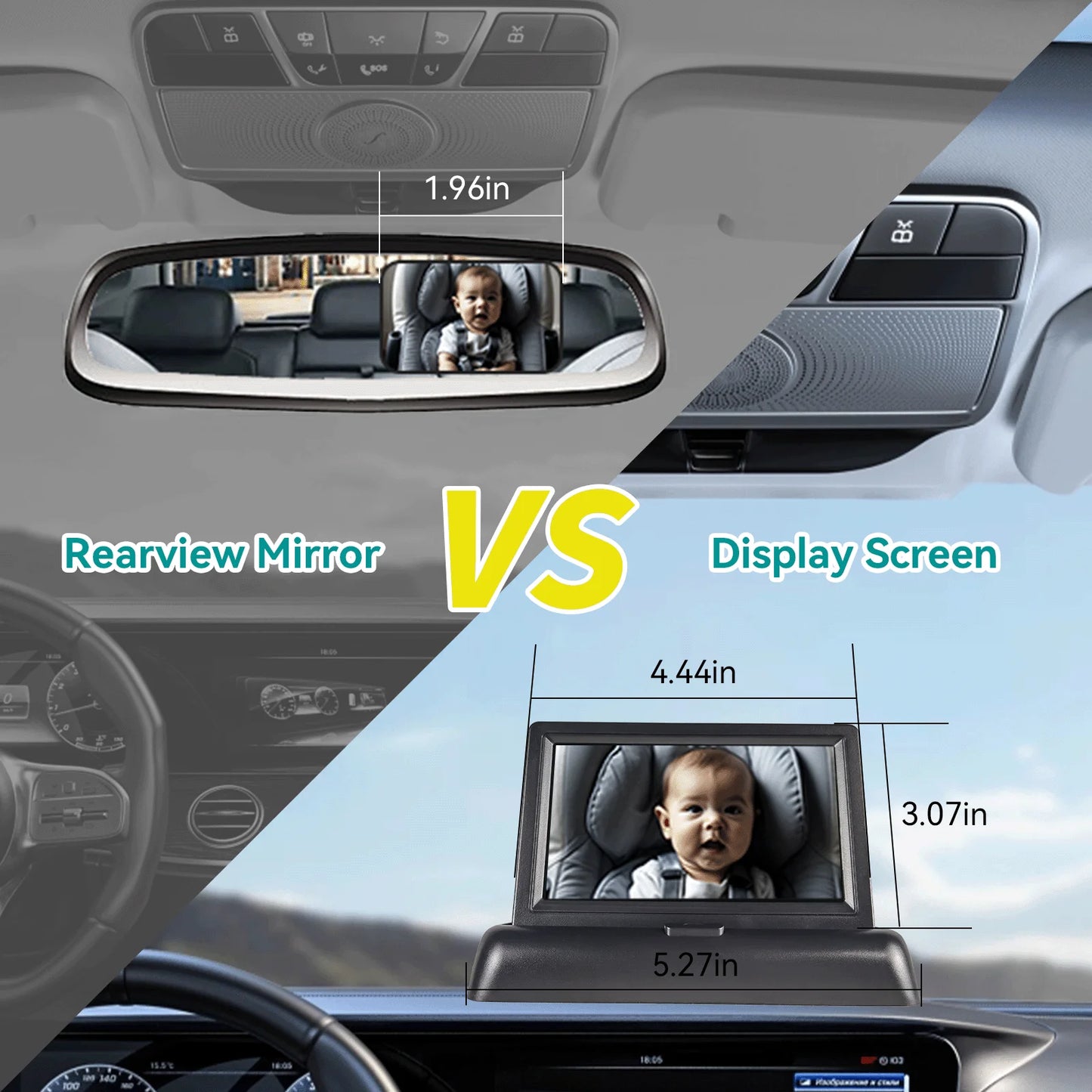 Baby Car Camera 1080P Video Recording and with IR Night Vision HD Night Vision, Support Front and Rear Car Camera