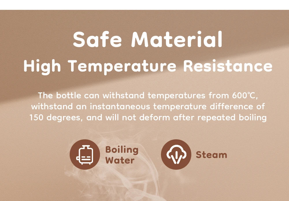 MAMIJOY  High boron silicon Glass milk bottle Wide caliber Newborn babies 0 to 6 months Glass milk bottle Anti-Colic BPA Free