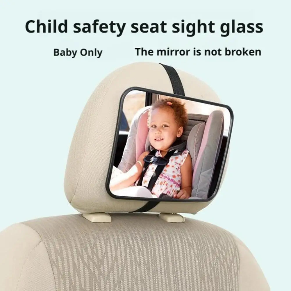 Baby Car Mirror Rear View Mirror Belt Rear Facing Mirrors Baby Car Monitor with Wide Clear View, Shatterproof, Easy Assembled