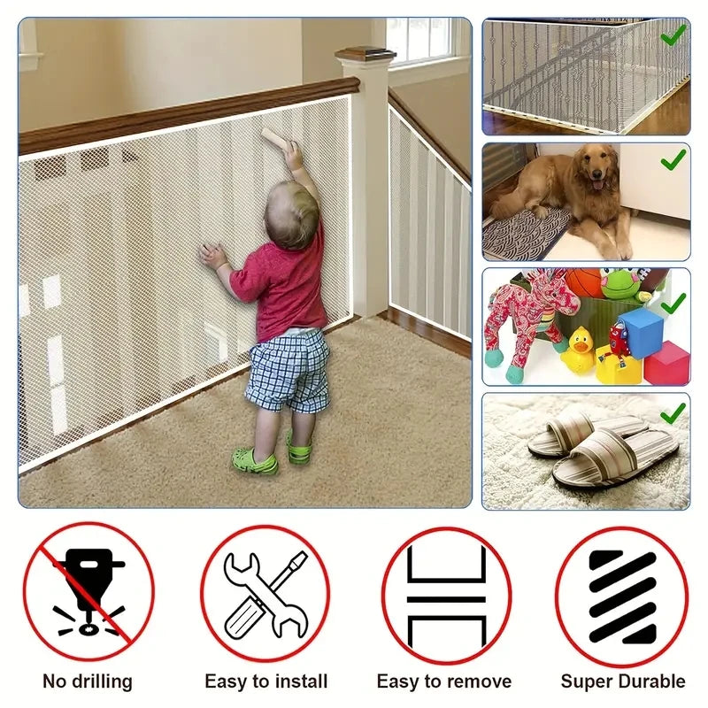 Child Safety Protective Net Multipurpose Durable Stair Balcony Banister Rail Guard Kids Stair Protection Safe Fine Mesh
