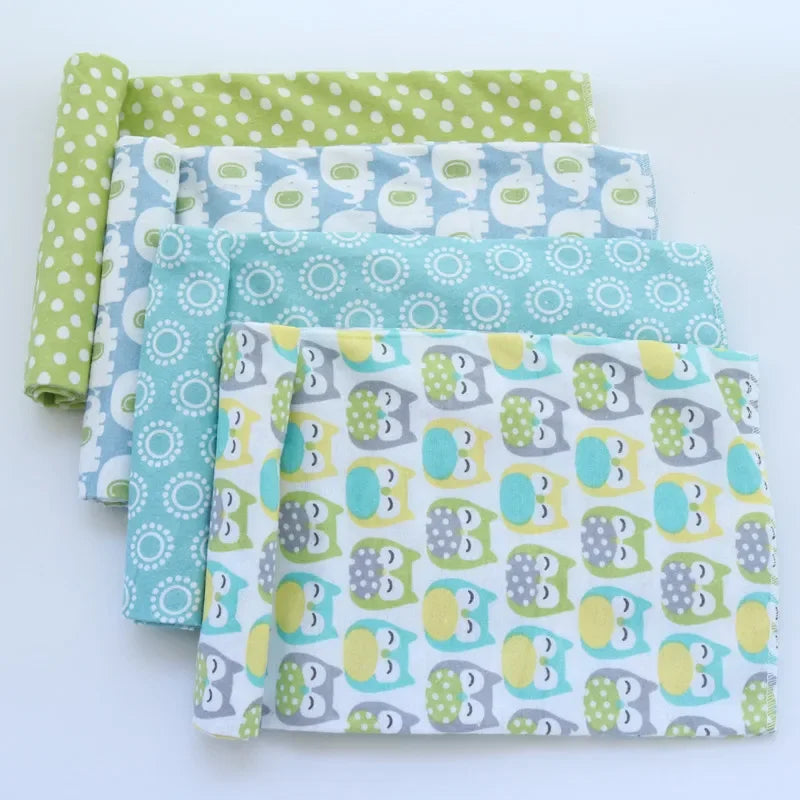 4pcs/pack Cotton Baby Bed Sheets Receiving Blanket Newborn Baby Bedsheet Supersoft Blankets For Babies Colorful Swaddle Wrap
