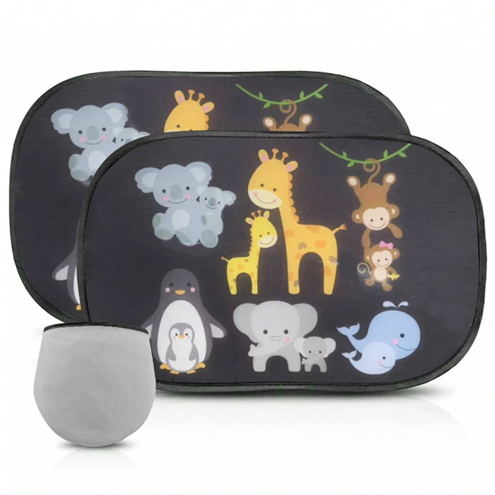 2PCS Car Sun Shade Side Window Windscreen Roof Window For Children Adults Adsorption SunShade Cover Universal car curtain