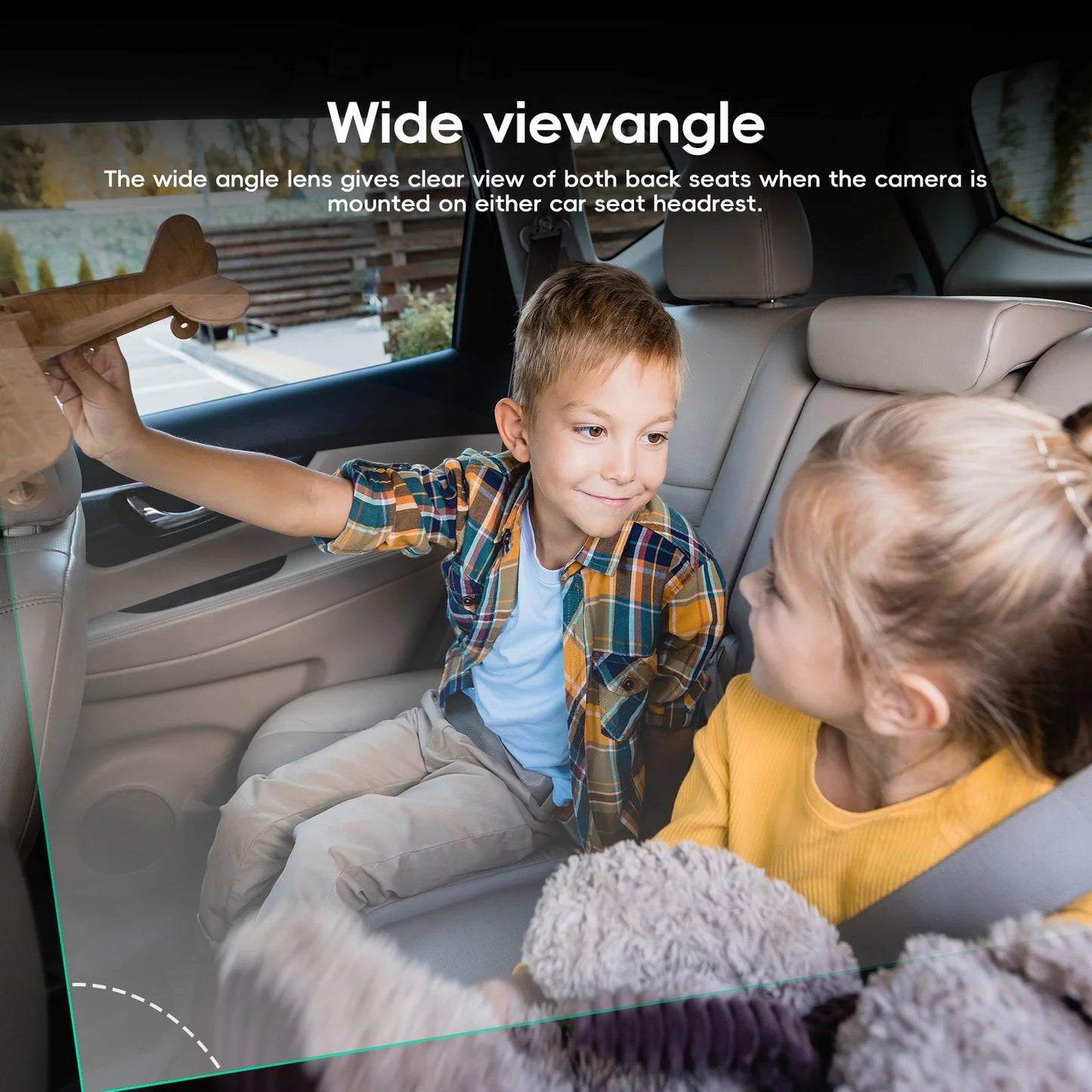 Podofo Car Rear Baby Monitor 4.3'' Car Monitor with Camera Night Vision Wide-Angle Real-time Baby Monitoring Stable Mounting