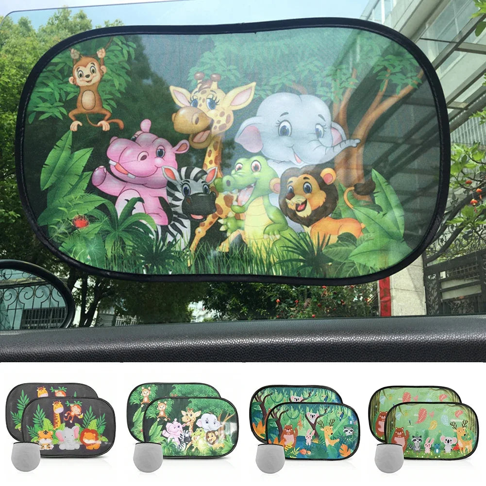2PCS Car Sun Shade Side Window Windscreen Roof Window For Children Adults Adsorption SunShade Cover Universal car curtain