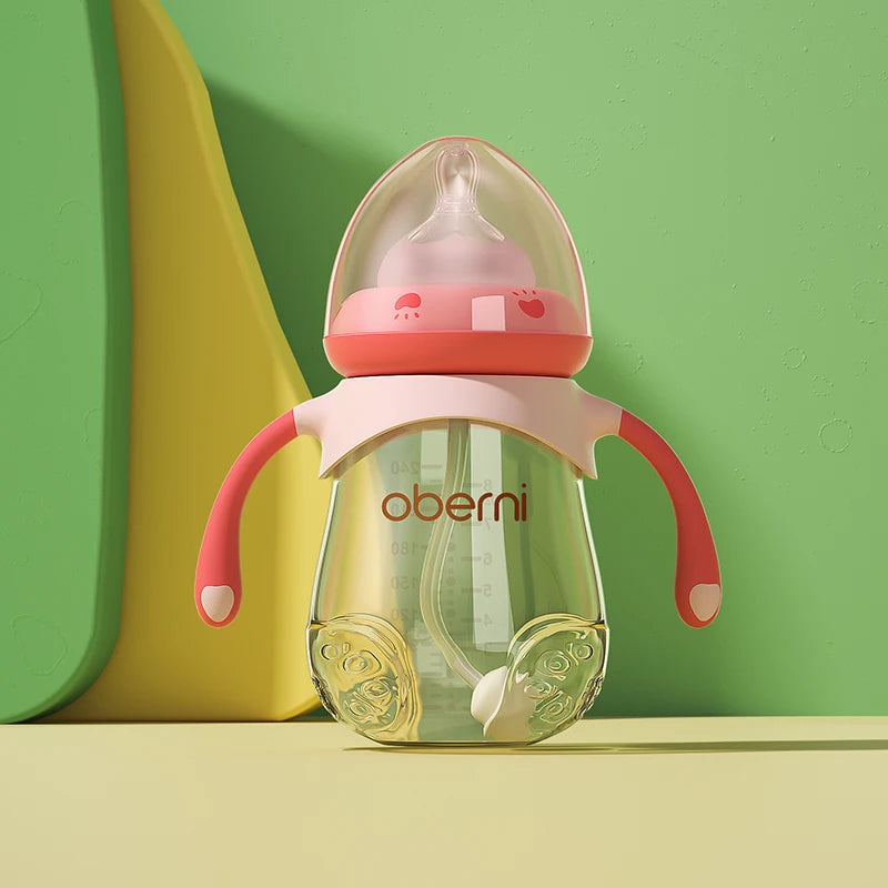 Oberni 150ml+180ml PPSU Imitated Breast Baby Milk Bottle set Anti bloating 0-6 Newborn Baby Bottle With Resistant to Falling