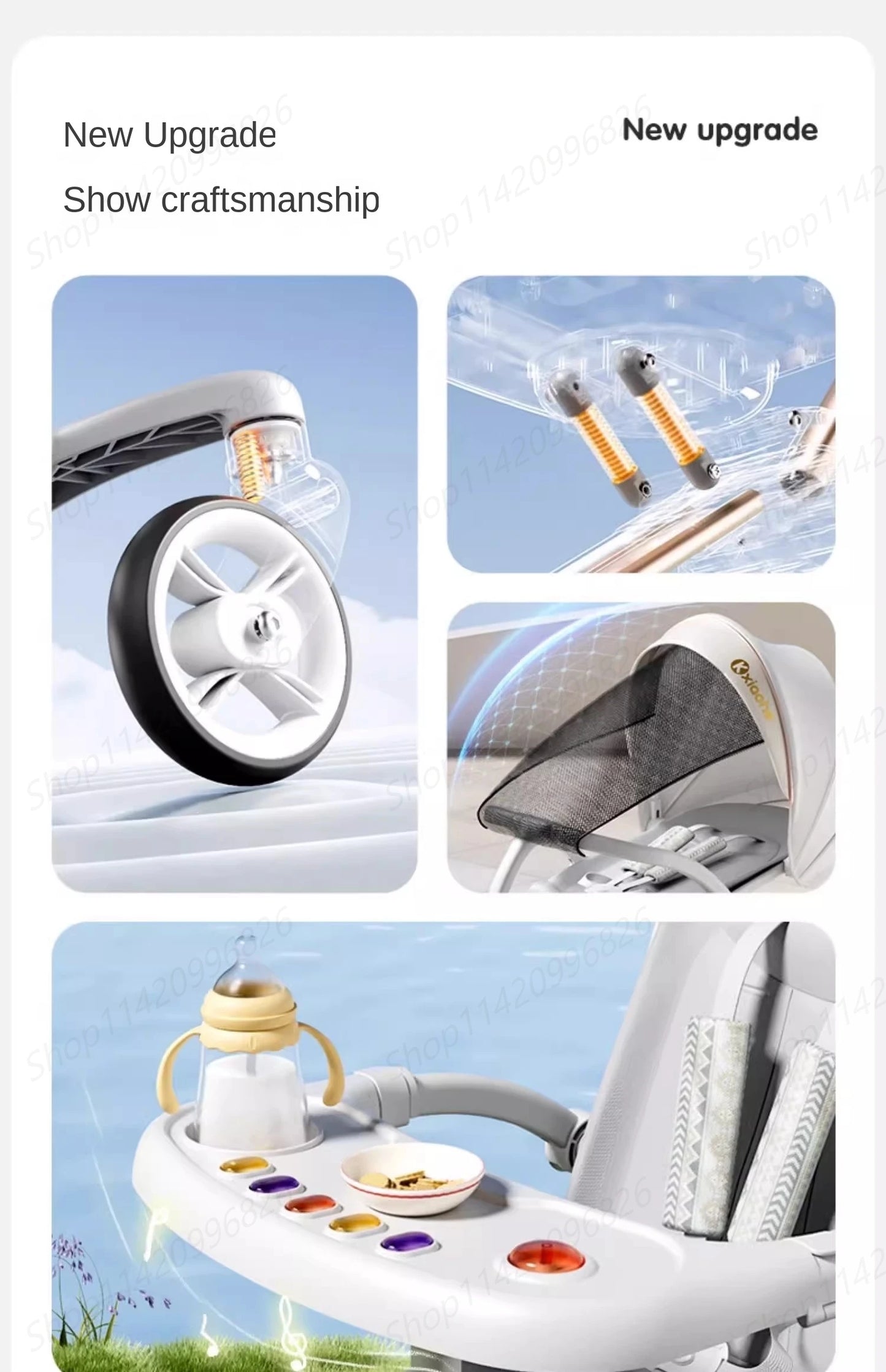 Baby Stroller Can Sit and Lie Down Foldable Lightweight Travel Two-way High Landscape Six Shock Absorption Comfortable Seat