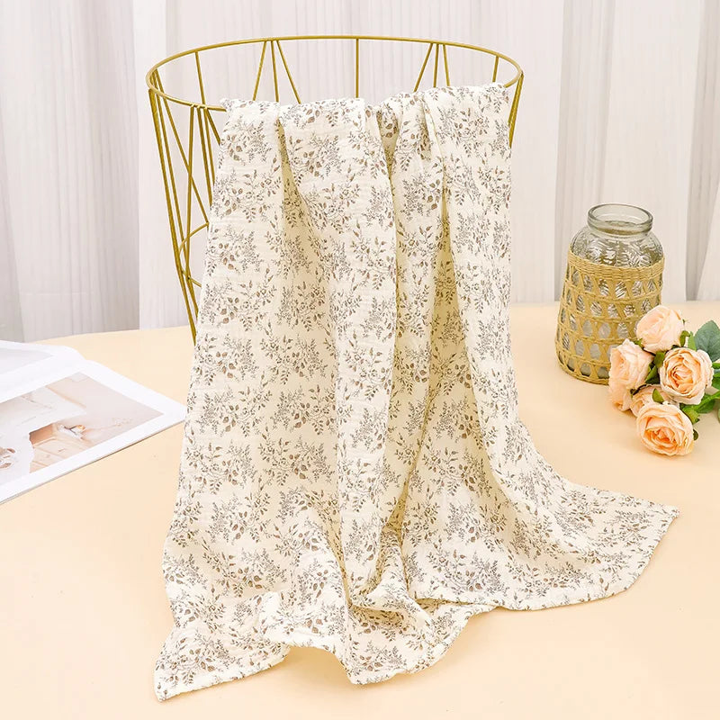 100% Cotton Print Breathable Baby Crib Sheet Kids Soft Bath Towel INS Muslin Receive Blanket For Newborn Summer Bedding Items