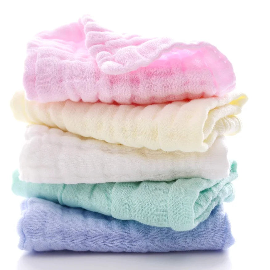 Pack 5. Baby Washcloths - Natural Cotton Baby Wipes - Soft Newborn Face Towel and Washcloth for Sensitive Skin, Registry as Shower, 5 Psc