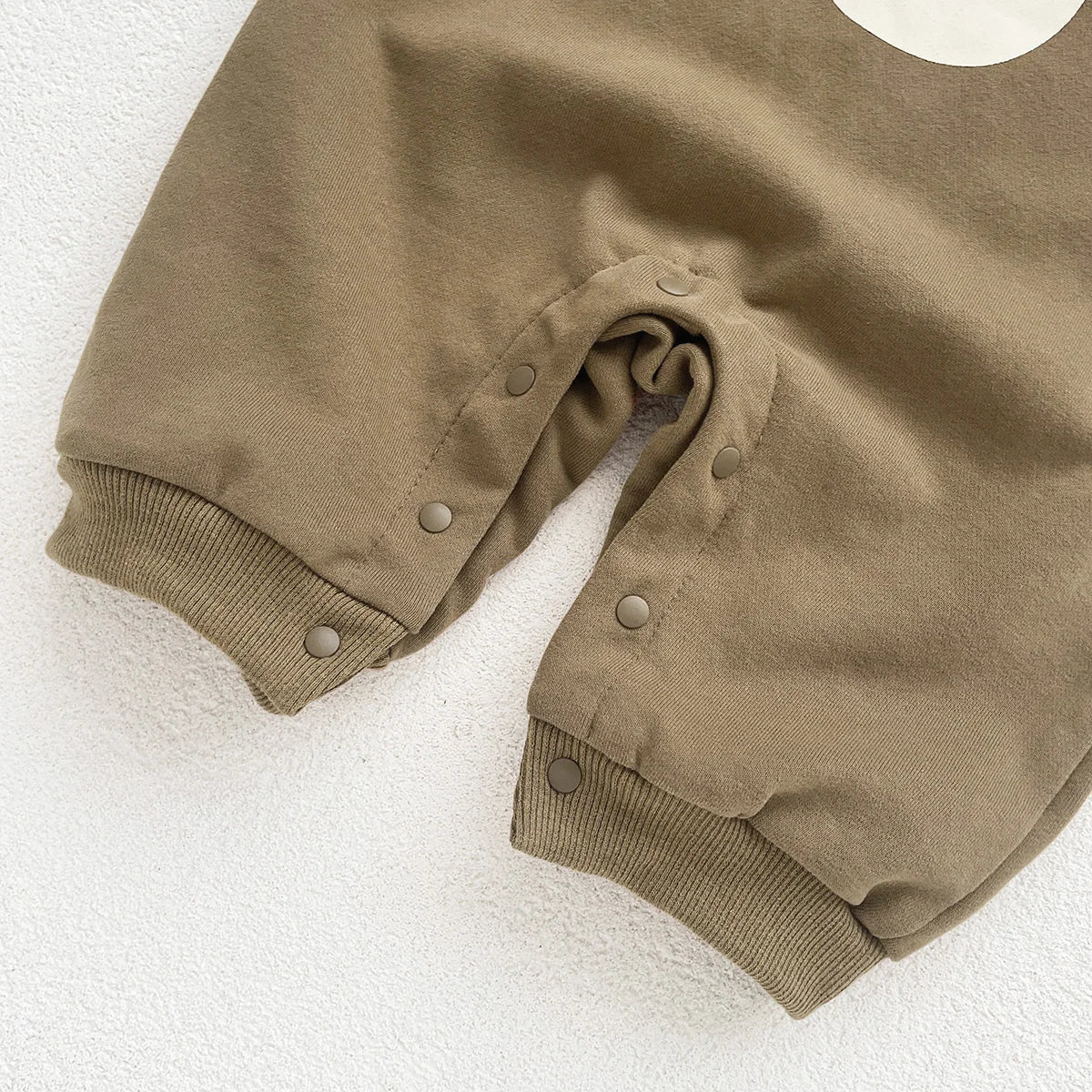Autumn Baby Bodysuit Little Bear Pattern Dual Color Long Sleeve Warm Jumpsuit Baby Clothes Baby Boys Girls Romper 0-2 Years Old